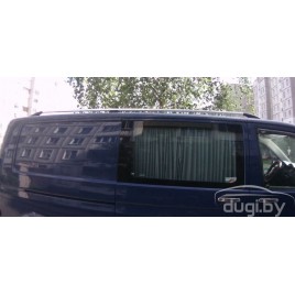 Рейлинги алюминиевые с пластиковыми окончаниями для Transporter T5 (короткая база).